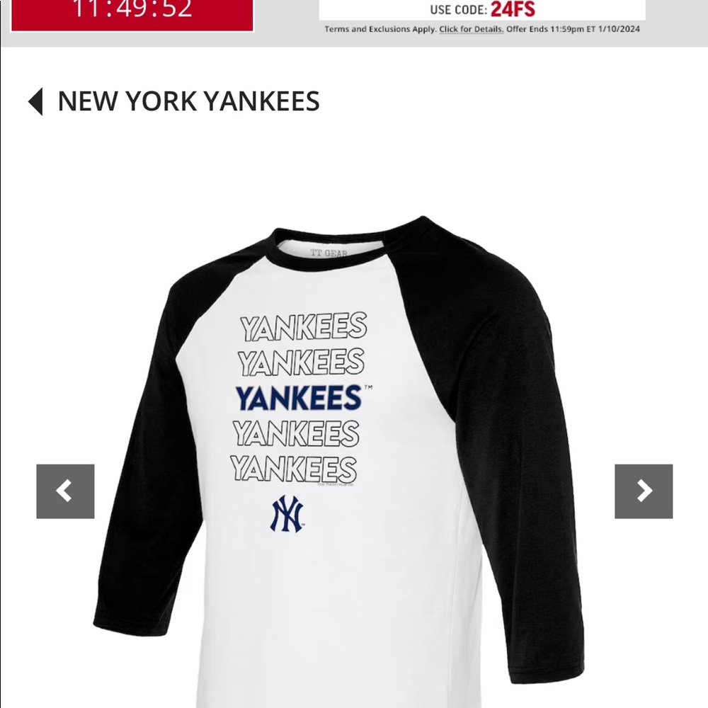 NWT boys size large Tiny Turnip Yankees long sleeve tee
